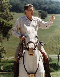 Ronald Reagan atop a horse